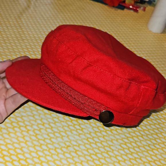 Zara 56cm red sports cap canvas / denim bought but never worn - Picture 6 of 11